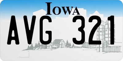 IA license plate AVG321