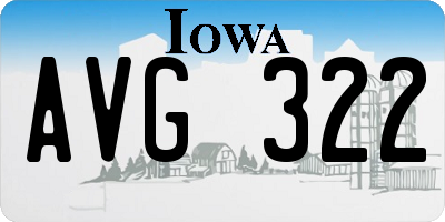 IA license plate AVG322