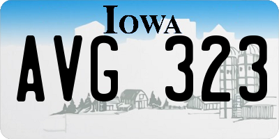IA license plate AVG323