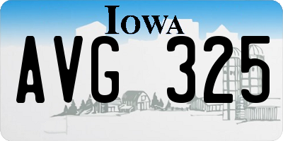IA license plate AVG325