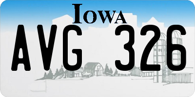 IA license plate AVG326