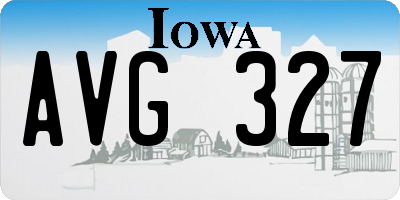 IA license plate AVG327