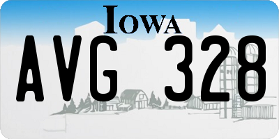 IA license plate AVG328