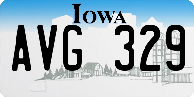 IA license plate AVG329