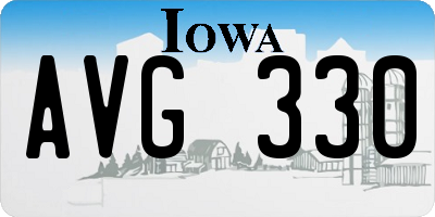 IA license plate AVG330