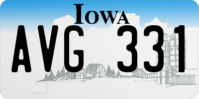 IA license plate AVG331