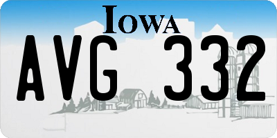 IA license plate AVG332