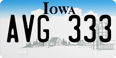 IA license plate AVG333