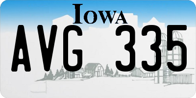 IA license plate AVG335