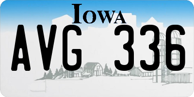 IA license plate AVG336