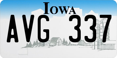IA license plate AVG337