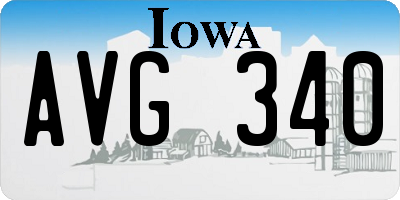 IA license plate AVG340