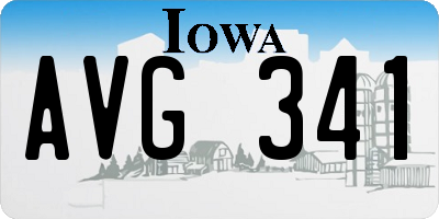 IA license plate AVG341