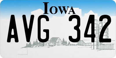 IA license plate AVG342