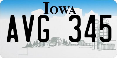 IA license plate AVG345