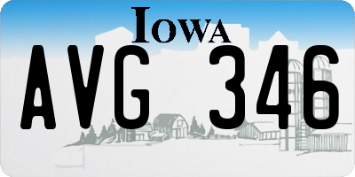 IA license plate AVG346
