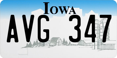 IA license plate AVG347