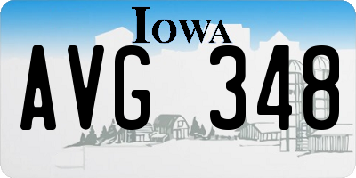 IA license plate AVG348