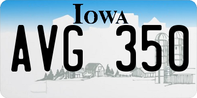 IA license plate AVG350