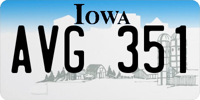 IA license plate AVG351