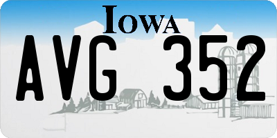 IA license plate AVG352