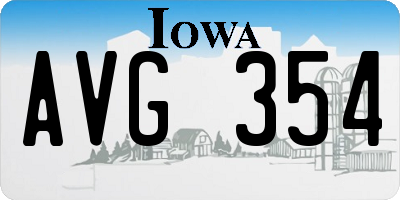 IA license plate AVG354
