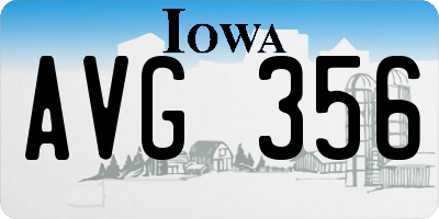 IA license plate AVG356