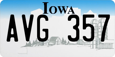 IA license plate AVG357