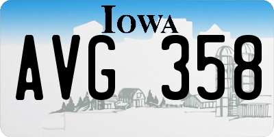 IA license plate AVG358