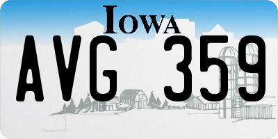IA license plate AVG359