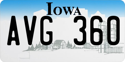 IA license plate AVG360