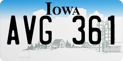 IA license plate AVG361