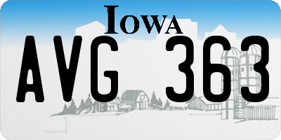 IA license plate AVG363