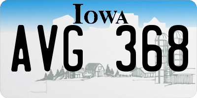 IA license plate AVG368