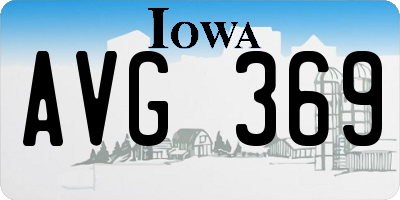 IA license plate AVG369