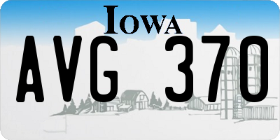 IA license plate AVG370