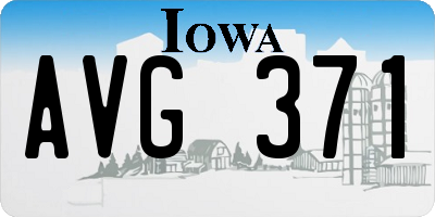 IA license plate AVG371