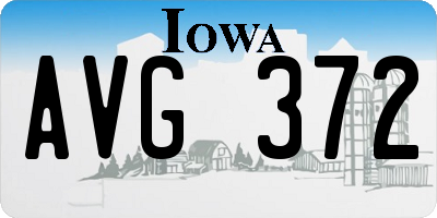 IA license plate AVG372