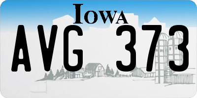 IA license plate AVG373