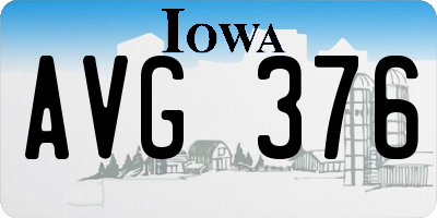 IA license plate AVG376