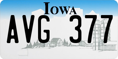 IA license plate AVG377