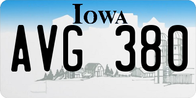 IA license plate AVG380