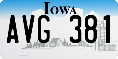 IA license plate AVG381