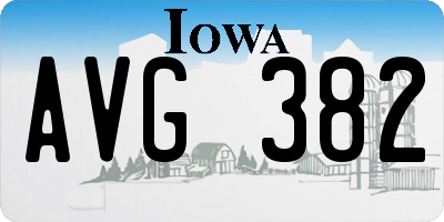 IA license plate AVG382