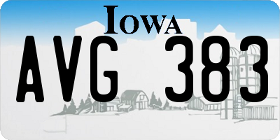 IA license plate AVG383