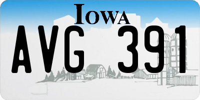 IA license plate AVG391