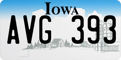 IA license plate AVG393