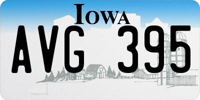 IA license plate AVG395