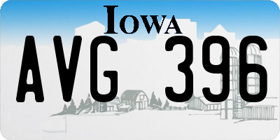 IA license plate AVG396
