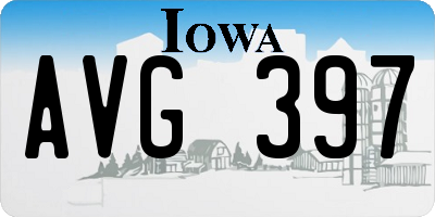 IA license plate AVG397